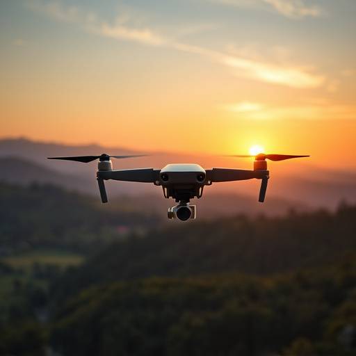 Aerial Filming - A drone capturing aerial footage of a scenic landscape.