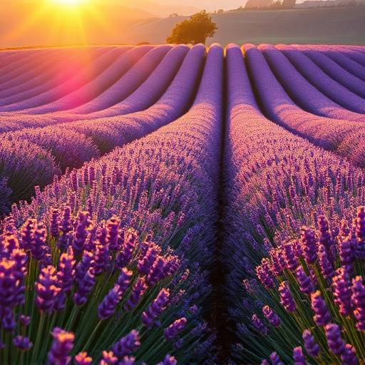 Picturesque lavender fields in full bloom in Provence, France