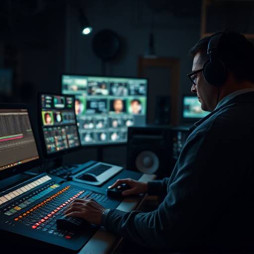 Post-Production - An editor working on a film in a post-production suite.